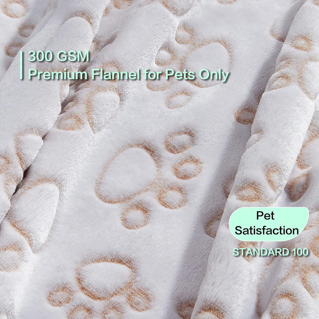Small Beige Premium Soft Dog Blanket, with Flannel Beige Cute Paw Print, 24 * 32 inches, Cat Blanket Puppy Supplies Poodle‌ Dog Products Stuff Essentials - view 2