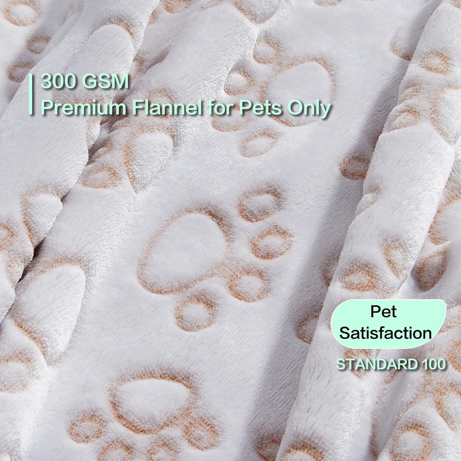 Small Beige Premium Soft Dog Blanket, with Flannel Beige Cute Paw Print, 24 * 32 inches, Cat Blanket Puppy Supplies Poodle‌ Dog Products Stuff Essentials - view 2