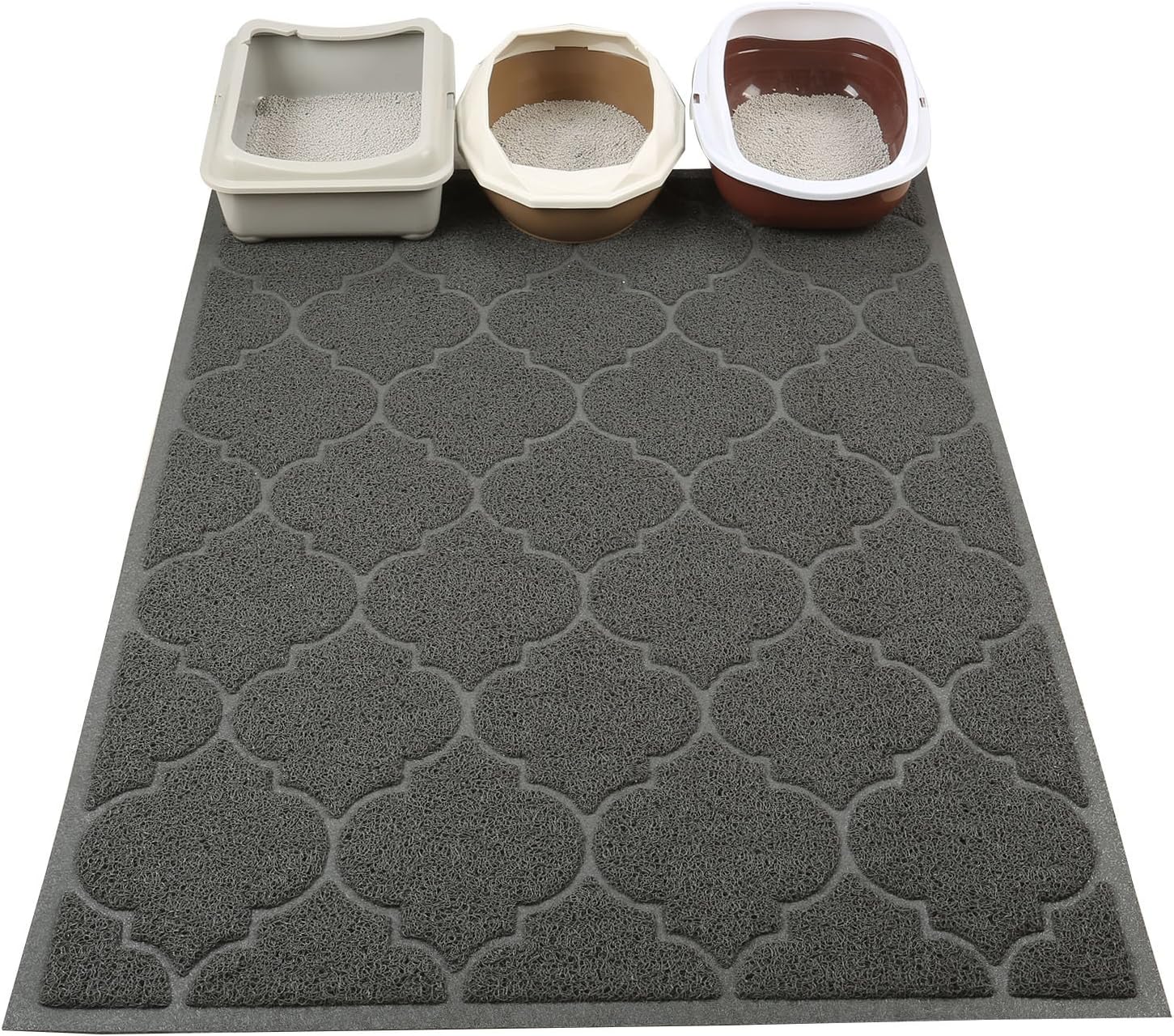 Cat litter mat, XL super size, phthalate free, easy to clean, 46x35 inches, durable, soft on paws, large litter mat - view 2