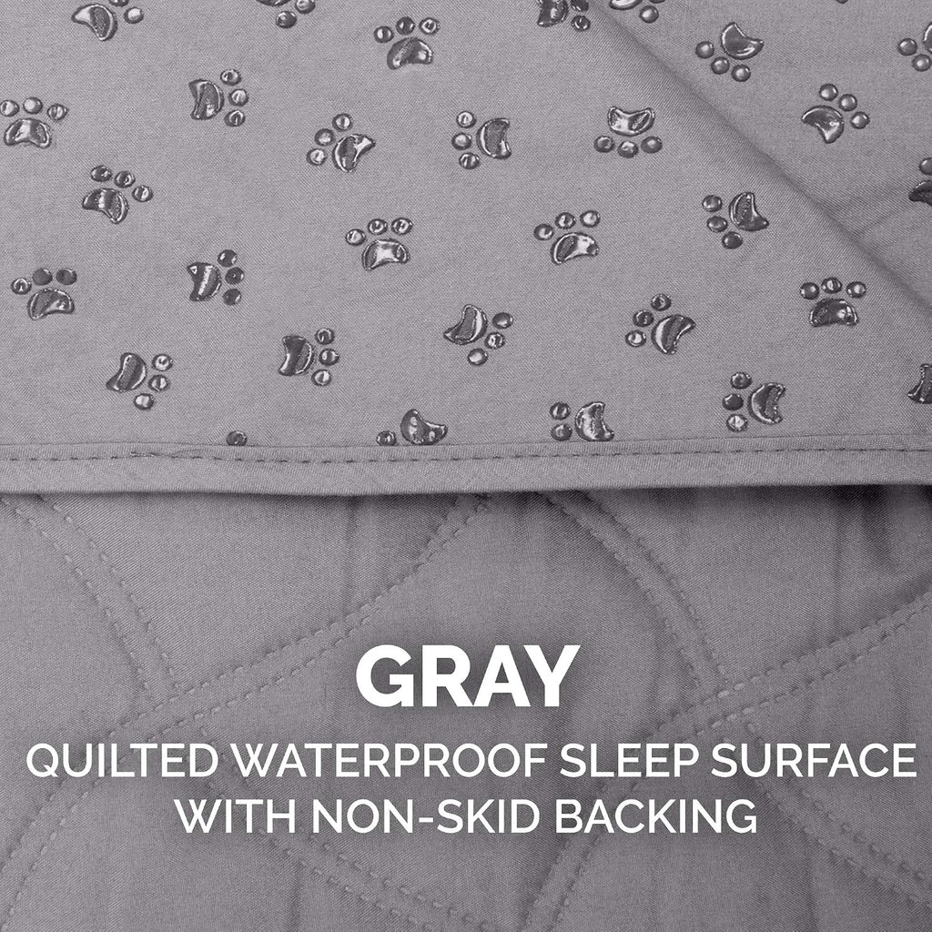 Waterproof & Non-Slip Full Size Mattress Cover Protector for Dogs & Cats, Washable, For Beds, Couches, & Car Seats - Quilted Twill Blanket Mattress Cover - Gray, Medium/Full Size - view 6