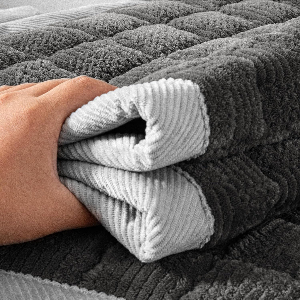 Couch cover for dogs washable, non-slip fuzzy sofa covers for pets | thick soft furniture protector fits loveseat & sectional, against fur & dirt (dark gray, 1pc/36"x65"/seat cover) - view 2