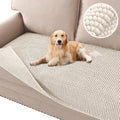 Plush Chenille Dog Bed Cover Thick Soft Sofa Cover for 3 Cushion Couch Anti Slip Couch Cover Furniture Protector for Dog, Pet, Cat (35" x 82", Ivory)
