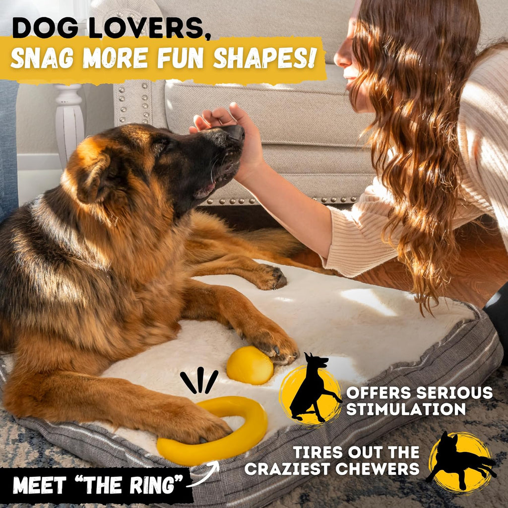 Super durable dog ball - tough, strong chew & fetch toy for power, extreme, aggressive chewers - heavy duty natural rubber - medium/large dogs - view 8