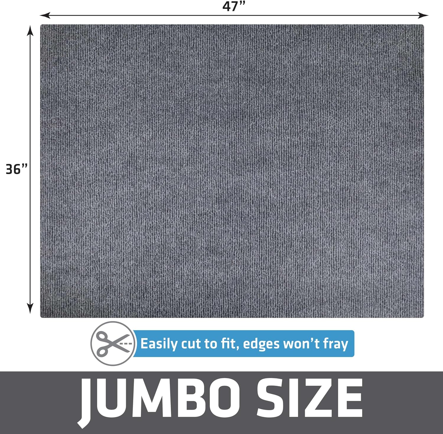 Cat litter box mat, litter trapping mat, grey, 36x47 jumbo XXL | waterproof, urine-proof, absorbent, machine washable, soft on paws, contains mess, protects floors, kitten supplies, USA made - view 6