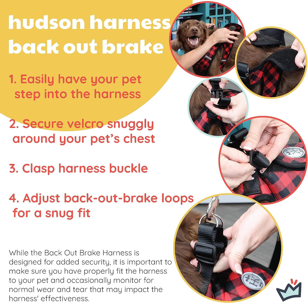 Hudson Harness, High Street Plaid, X-Small | Easy Control Step-in Mesh Vest Harness for Dogs with Reflective Strips for Safety, H&K Training Harness for Dogs - view 3