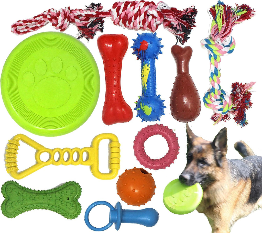 Chew toy natural rubber chew toy for interactive play toy ball rope rubber value set for small to medium breed dog mutt puppy