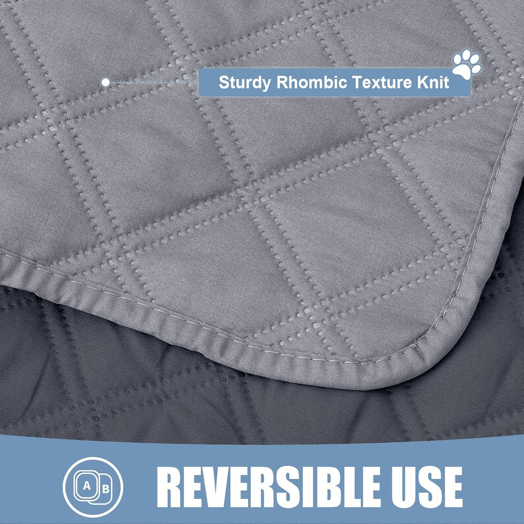 Waterproof Reversible Pet Couch Covers for Dogs | Pet Friendly, Soft Fabric, Washable Sofa Furniture Protector for Dogs Cat Kids, Checkered (30"x70", Grey/Dark Grey) - view 4
