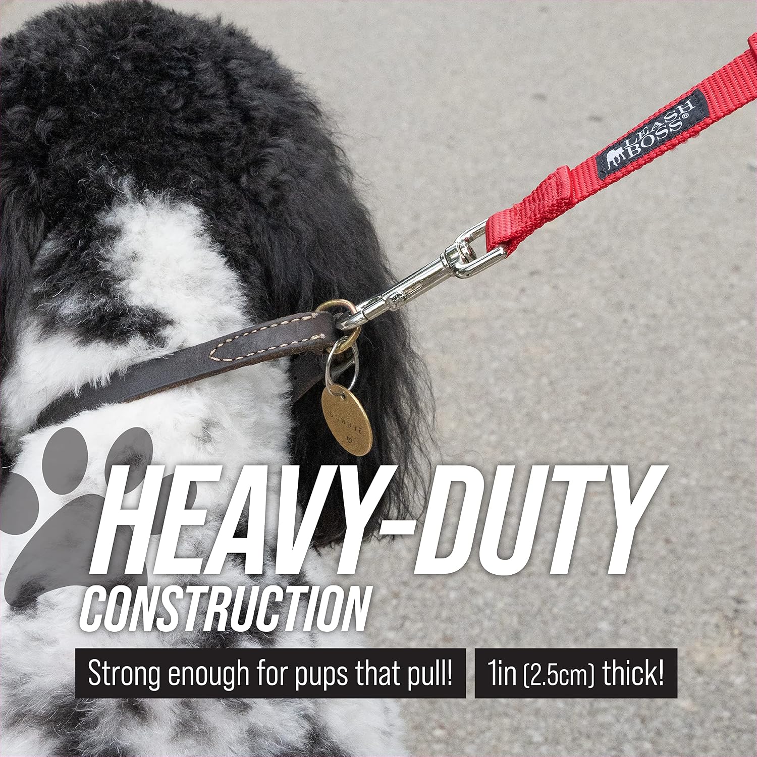 Traffic Handler - Short Dog Leash with Traffic Handle for Large Dogs - Great for Double Dog Couplers, Service Dogs, and Training (12 in, Red) - view 8
