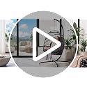 Outdoor Egg Hanging Chair with Stand, Indoor Wicker Swing Egg Chair with Stand 350lbs, Patio Swinging Hammock Chair for Outside, Egg-Shaped Chair for Balcony Bedroom Porch, Brown with Cover - view 7