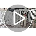 Wooden Freestanding Foldable Dog Gate, 96" Extra Wide 28" Tall - view 7